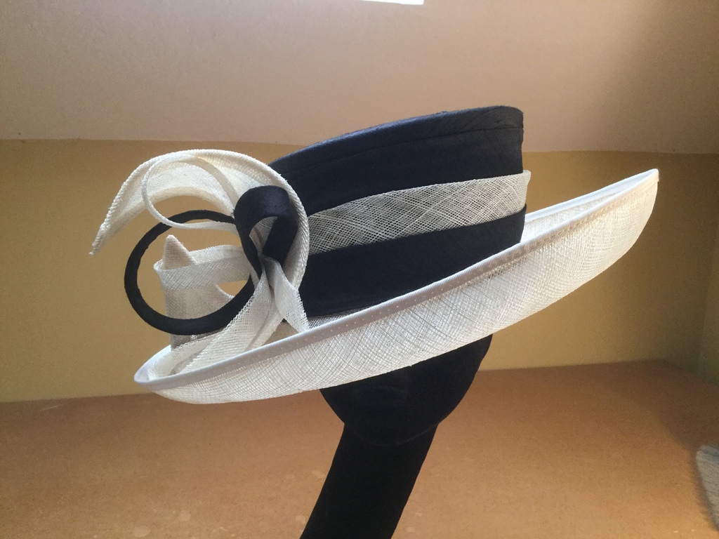 Black & Ivory Silk & Sinamay UK
